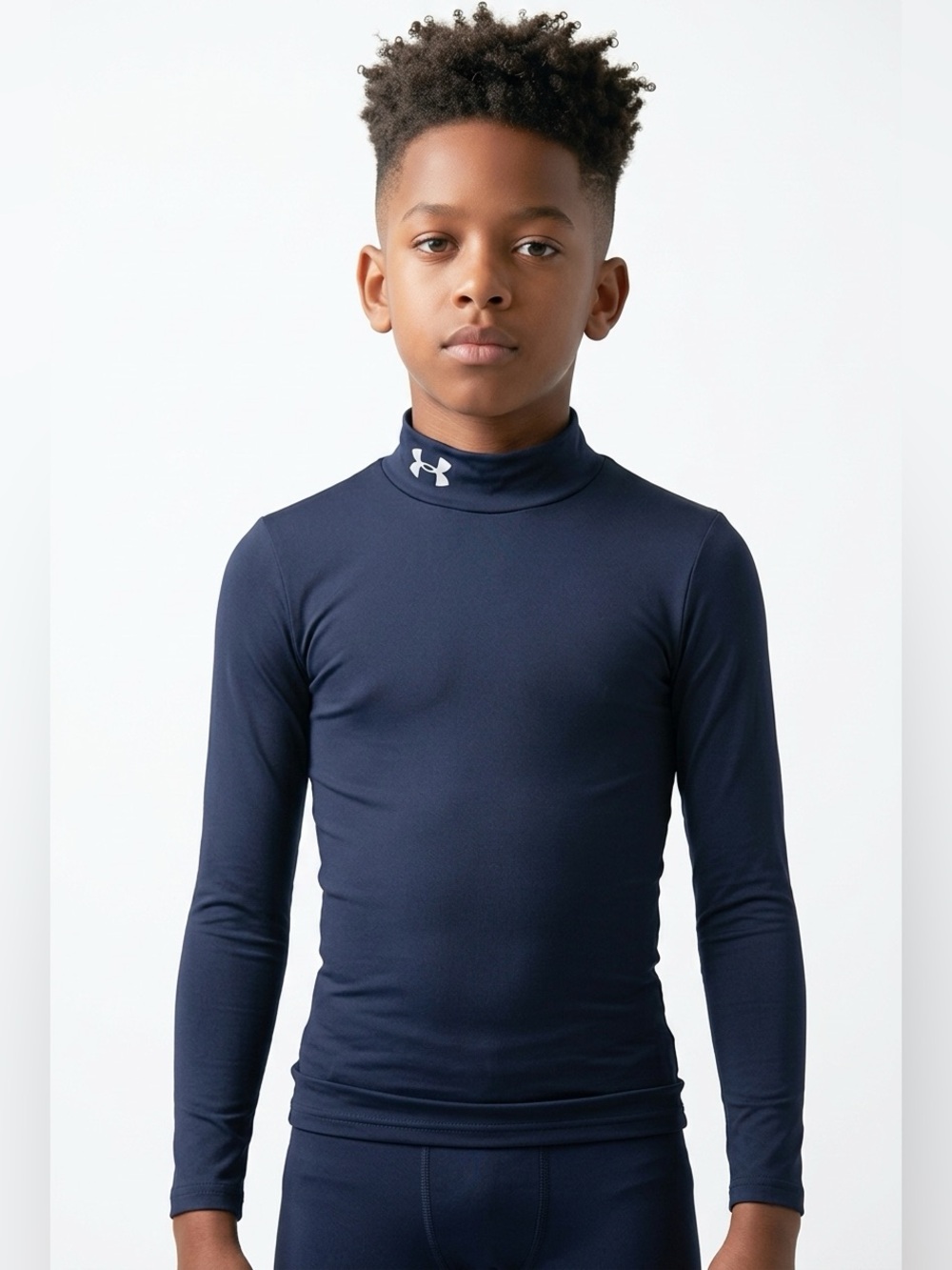 UNDER ARMOUR | Kid’s Black Long Sleeve Turtleneck ColdGear Top Youth Size Small